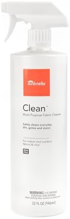 Sunbrella Clean Multi-Purpose Fabric Cleaner | All-in-One Solution for Water-Safe Fabrics and Vinyl | Upholstery Cleaner, Removes Stains & Spills | Non-PFAS | 32 fl oz