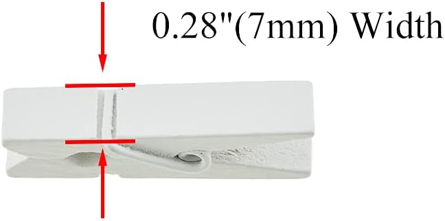 HAHIYO White Wooden Clothes Pins Clothespins Small Do NOT Fall Apart 1.38 inches Length 50 Pack Sturdy Strong Springs No Rust No Discoloration for Laundry Bathroom DIY Craft Photos Food Opened Bags