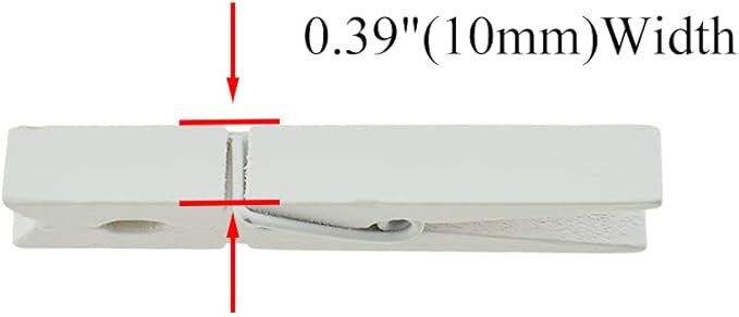HAHIYO White Wooden Clothes Pins Clothespins Wide Do NOT Fall Apart 2.87 inches Length 16 Pack Sturdy Strong Springs No Rust No Discoloration for Laundry Bathroom DIY Craft Photos Food Opened Bags