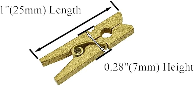 HAHIYO Gold Wooden Clothes Pins Clothespins Mini Do NOT Fall Apart 1 inches Length 80 Pack Sturdy Strong Springs No Rust No Discoloration for Laundry Bathroom DIY Craft Photos Food Opened Bags