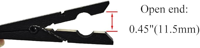 HAHIYO Black Wooden Clothes Pins Clothespins Wide Do NOT Fall Apart 2.87 inches Length 16 Pack Sturdy Strong Springs No Rust No Discoloration for Laundry Bathroom DIY Craft Photos Food Opened Bags