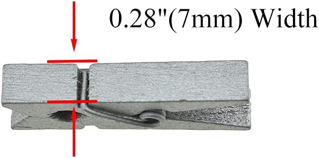 HAHIYO Silver Wooden Clothes Pins Clothespins Small Do NOT Fall Apart 1.38 inches Length 50 Pack Sturdy Strong Springs No Rust No Discoloration for Laundry Bathroom DIY Craft Photos Food Opened Bags
