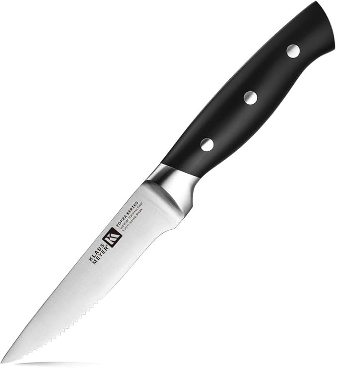 Klaus Meyer Forza High Carbon Exclusive German Steel 5 inch 6 Piece Jumbo handle Steak Knife Set