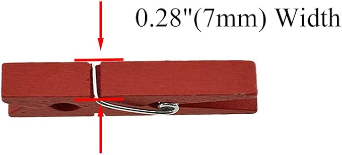 HAHIYO Color Wooden Clothes Pins Clothespins Small Do NOT Fall Apart 1.77 inches Length 40 Pack Sturdy Strong Springs No Rust No Discoloration for Laundry Bathroom DIY Craft Photos Food Opened Bags