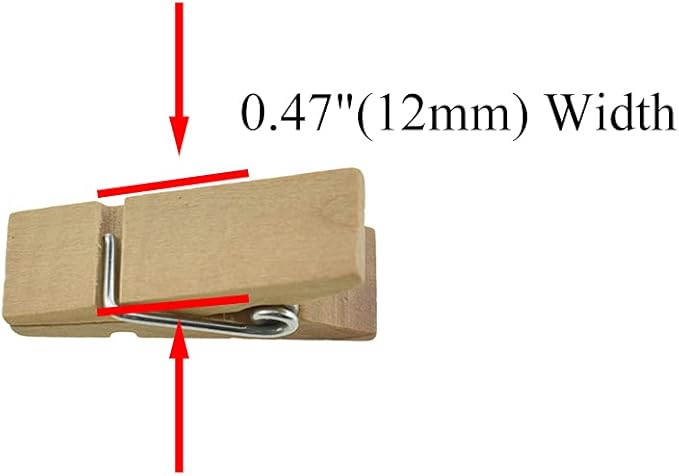 HAHIYO Wooden Clothes Pins Clothespins Small Do NOT Fall Apart 1.38x0.47 inches Length 35 Pack Sturdy Strong Springs No Rust No Discoloration for Laundry Bathroom DIY Craft Photos Food Opened Bags