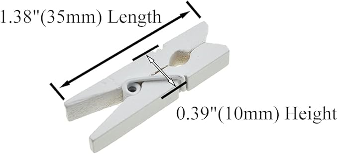 HAHIYO White Wooden Clothes Pins Clothespins Small Do NOT Fall Apart 1.38 inches Length 50 Pack Sturdy Strong Springs No Rust No Discoloration for Laundry Bathroom DIY Craft Photos Food Opened Bags