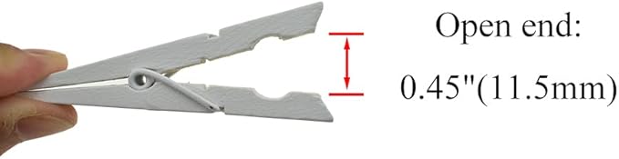 HAHIYO White Wooden Clothes Pins Clothespins Wide Do NOT Fall Apart 2.87 inches Length 16 Pack Sturdy Strong Springs No Rust No Discoloration for Laundry Bathroom DIY Craft Photos Food Opened Bags