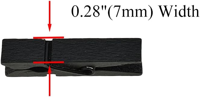 HAHIYO Black Wooden Clothes Pins Clothespins Small Do NOT Fall Apart 1.38 inches Length 50 Pack Sturdy Strong Springs No Rust No Discoloration for Laundry Bathroom DIY Craft Photos Food Opened Bags
