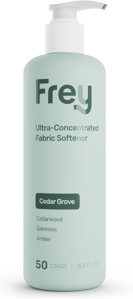FREY Natural Liquid Fabric Softener & Conditioner | Laundry Softener for Clothing | Works In All Machines + HE | Powered by Natural Ingredients (1-pack, Cedar Grove)