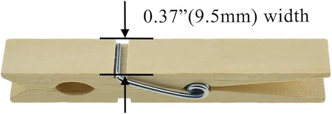 HAHIYO Wooden Clothes Pins Clothespins Large Do NOT Fall Apart 2.87 inches Length 24 Pack Sturdy Strong Springs No Rust No Discoloration for Laundry Bathroom DIY Craft Photos Food Opened Bags