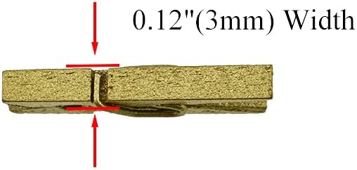 HAHIYO Gold Wooden Clothes Pins Clothespins Mini Do NOT Fall Apart 1 inches Length 80 Pack Sturdy Strong Springs No Rust No Discoloration for Laundry Bathroom DIY Craft Photos Food Opened Bags