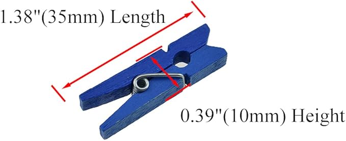 HAHIYO Colorful Wooden Clothes Pins Clothespins Small Do NOT Fall Apart 1.38 inches Length 50 Pack Sturdy Strong Springs No Rust No Discoloration for Laundry Bathroom Diy Craft photos Food Opened Bags