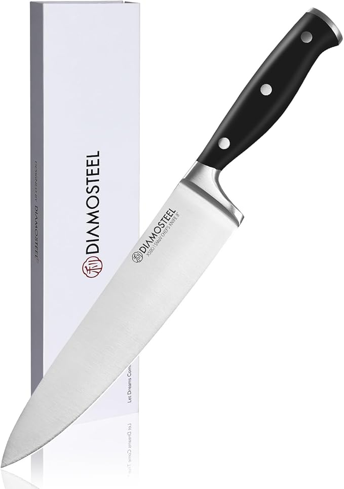 Chef's Knife, Premium 8-Inch Kitchen Knife 5CR15MOV High Carbon Stainless Steel with Ergonomic ABS Handle, Cooking Knife for Cutting, Slicing & Dicing, Ideal Presents for Any Occasion