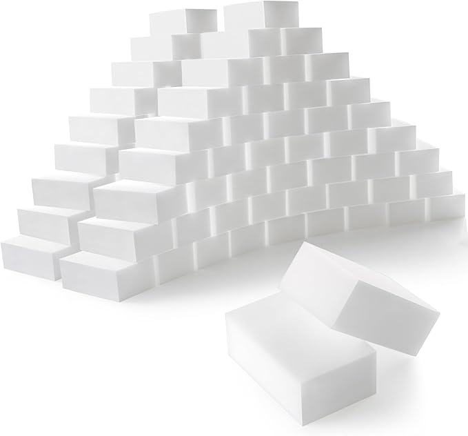100-Pack 8x5x3cm Melamine Sponge Magic Sponge Multi-Functional Cleaning Erasers for Kitchen, Bathroom, Toilet