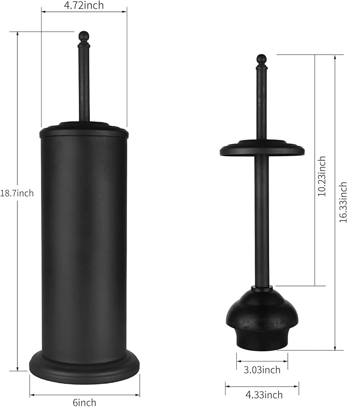 DOWRY Toilet Plunger with Holder for Bathroom,Powerful Efficient Force Suction Cup,Heavy Duty, Deep Cleaning
