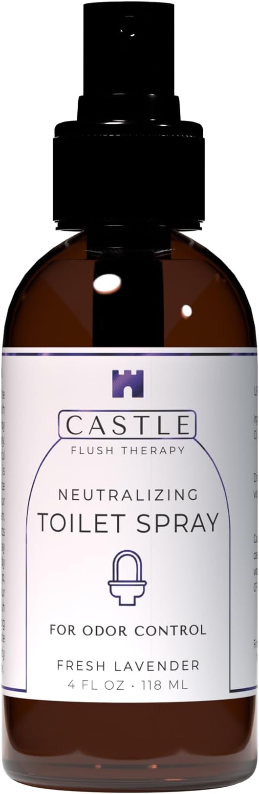 Castle Flush Therapy Neutralizing Toilet Spray | Odor Control: Mist Over the Water Surface, Go, Then Flush | Bathroom Freshening | Neutralizes Odors at the Source | Fresh Lavender | 4 oz