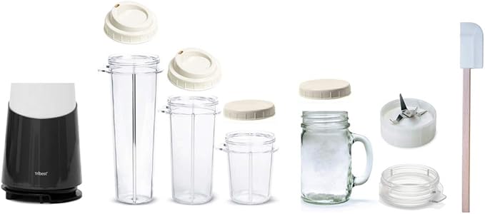 Tribest PB-430GY-A Personal Blender II, Mason Jar Ready Personal Blender with Mason Jar Mug, Gray