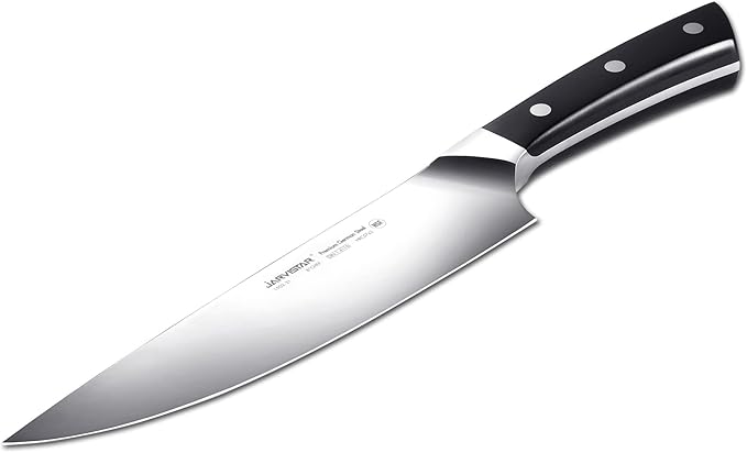 JARVISTAR 8 Inch Chef’s Knife: Professional kitchen knife - Ultra Sharp High Carbon Stainless Steel Forged Short Bolster - Chef Knife Ergonomic Handle for Cutting Vegetable
