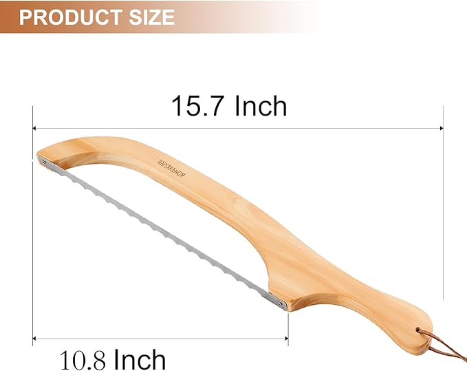Sourdough bread knife, Bread slicer for homemade bread,15.7" Serrated, Bow Design, Easy Cutting, Suitable for More Foods