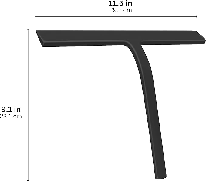 11 inch Squeegee Set with Over Wall Hanger, Suction Cup, and Hook, Glass Cleaning Squeegee for Shower Doors, Windows, Glass Doors, Bathrooms, Mirrors, Car Windshield - Matte Black