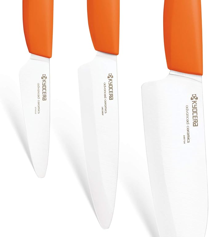 Kyocera Advanced Ceramic Revolution Series 3-inch Paring Knife, Orange Handle, White Blade