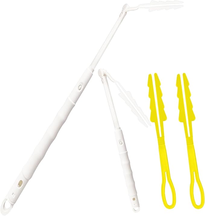 Replacement Handles Compatible with Swiffer Duster Refill, Swiffer Duster Extended Handle,Foldable & Extendable Dust Handle Only(White 3pcs)