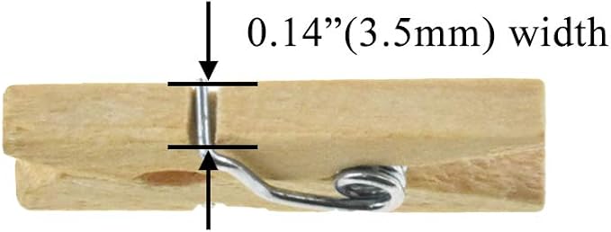HAHIYO Wooden Clothes Pins Clothespins Mini Do NOT Fall Apart 1 inches Length 80 Pack Sturdy Strong Springs No Rust No Discoloration for Laundry Bathroom DIY Craft Photos Food Opened Bags