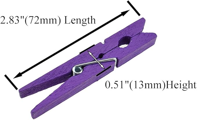 HAHIYO Colorful Wooden Clothes Pins Clothespins Wide Do NOT Fall Apart 2.87 inches Length 16 Pack Sturdy Strong Springs No Rust No Discoloration for Laundry Bathroom DIY Craft Photos Food Opened Bags