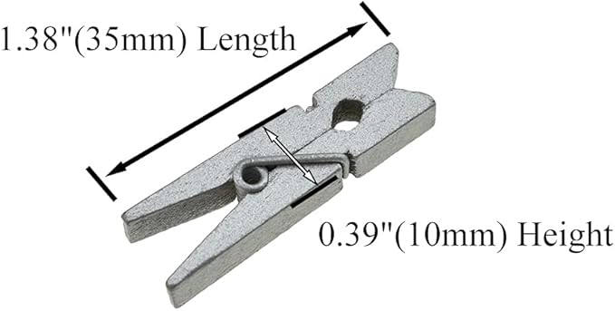 HAHIYO Silver Wooden Clothes Pins Clothespins Small Do NOT Fall Apart 1.38 inches Length 50 Pack Sturdy Strong Springs No Rust No Discoloration for Laundry Bathroom DIY Craft Photos Food Opened Bags