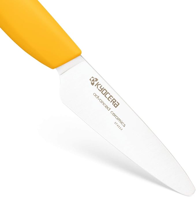 Kyocera Advanced Ceramic Revolution Series 3-inch Paring Knife, Yellow Handle, White Blade
