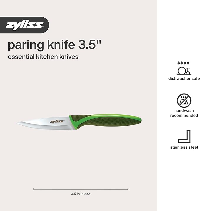 Zyliss Utility Kitchen Knives with Sheath Covers - Dishwasher Safe - Stainless Steel Kitchen Knives Perfect for Cutting Meat, Vegetables & Fruit - 2 Piece 3.25" Paring Set