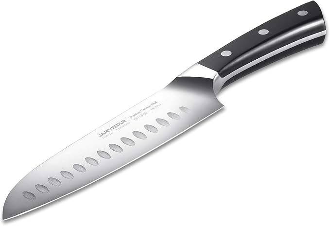 JARVISTAR Professional 7 Inch Chef's Santoku Knife, Ultra Sharp Vegetable Kitchen knife German Forged Steel, All-Purpose Nonstick Blade for Home Cooking Cutting Food