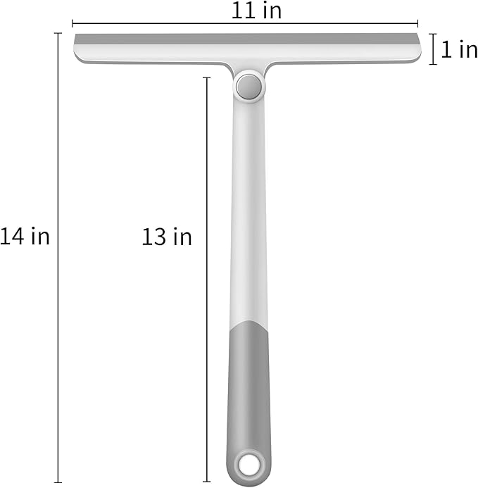 Window Squeegee, 2 Pack Shower Squeegee for Glass Doors Bathroom Mirror Windows Cars and Tile Walls, Silicone Plastic Squiggy Cleaner Tool 12 inch (Grey+Green)