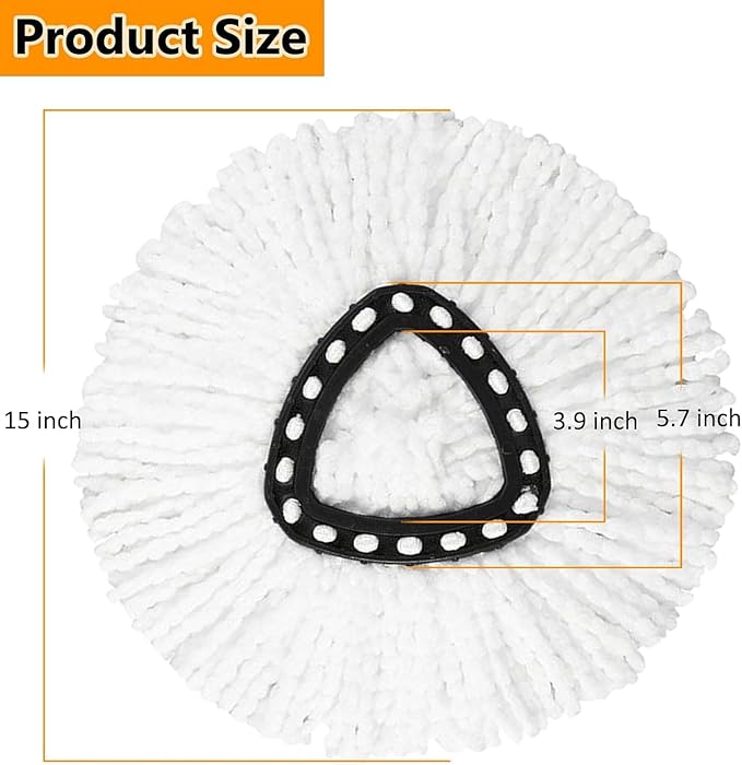 16Pack Spin Mop Replacement Heads for O Cedar, 100% Microfiber Mop Head Replacement Fits Triangle Mop Replace, Easywring 1-Tank System, 360 Degree Spin Refill for Easy House Cleaning Floor Mopping
