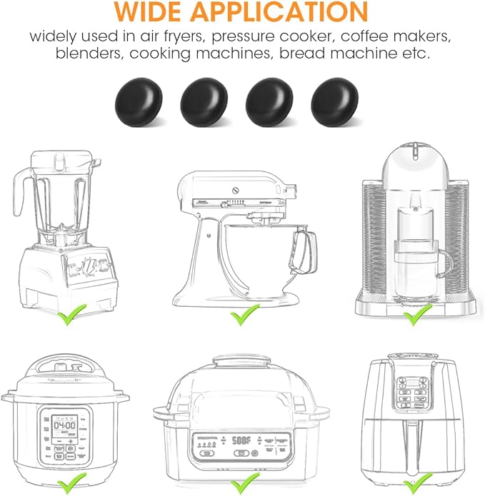 Aieve Black Appliance Slider, 16 Pcs Self Adhesive Appliances Sliders Countertop Caster Wheels, Kitchen Essentials Organization Home Must Have Gadgets