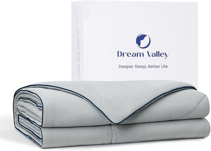 Dream Valley®Outlast®Deepsleep Cooling Comforter, Throw Size, NASA-Grade Space Technology Cooling Blanket for Hot Sleepers Night Sweats, Q-Max > 0.45 Aerocool™Breathable, Cool Grey, 60"x80"