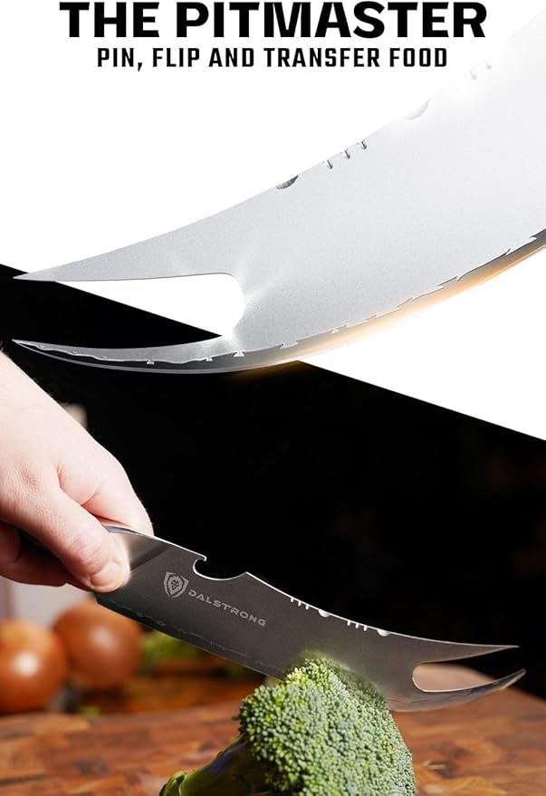 Dalstrong BBQ Pitmaster Knife - 8 inch - Valhalla Series - Forked Tip & Bottle Opener - HC Steel - Celestial Resin & Wood Handle - Breaking Knife - w/Leather Sheath