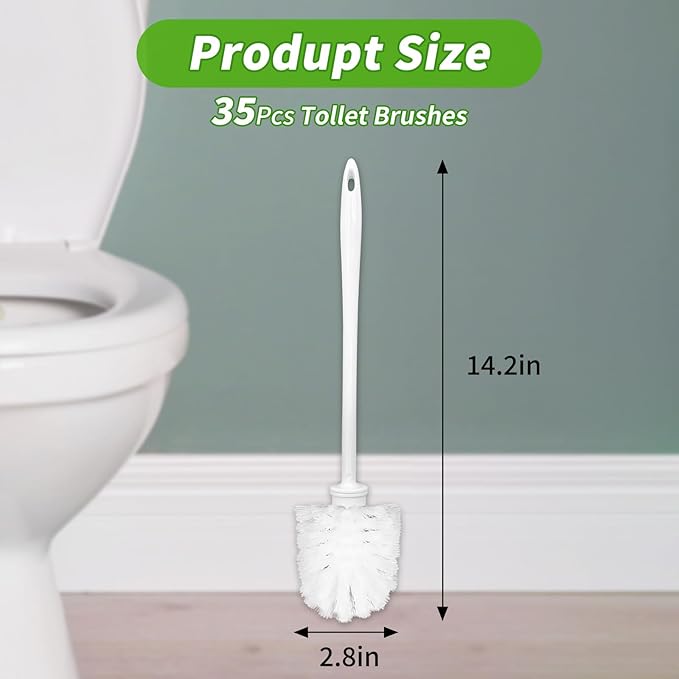 35pcs Toilet Brushes Pack Toilet Brush Only Long Toilet Brush Heavy Duty Toilet Brush Commercial Toilet Brush Long Handled Toilet Brush Toilet Brush Without Holder Disposable Toilet Brush Set