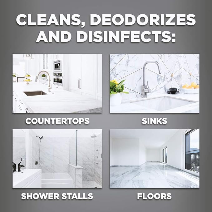 Weiman Disinfectant Granite Cleaner and Polish With Microfiber Cloth - Safely Clean Disinfect and Shine Granite Marble Soapstone Quartz Quartzite Slate Limestone Corian Laminate Tile Countertop