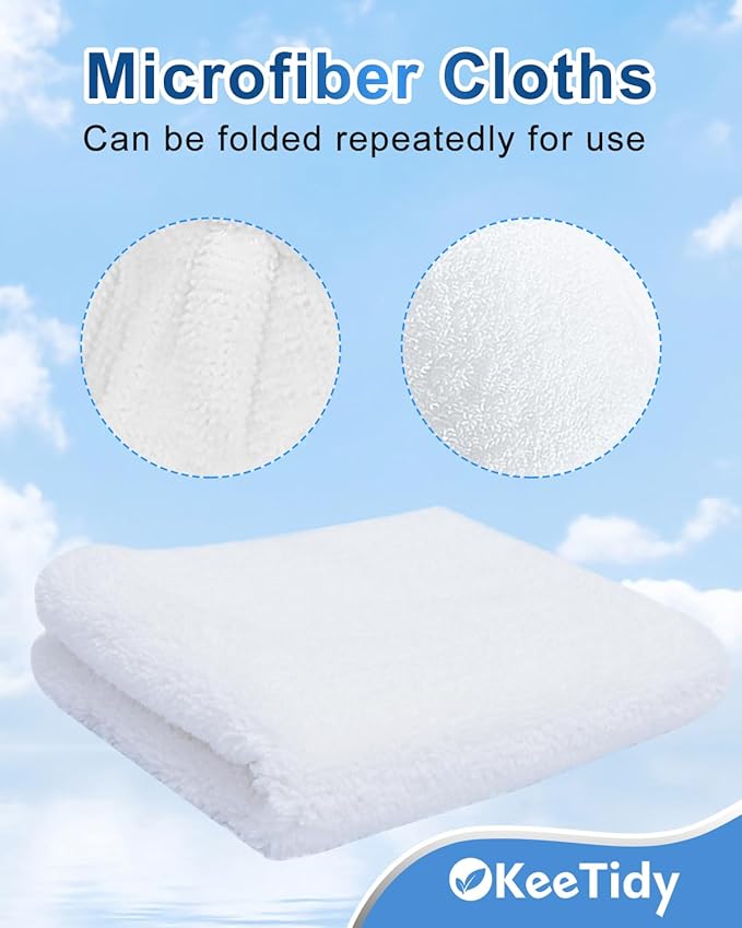 Washable Microfiber Cloths Steam Cleaner Pads Compatible with Dupray Neat Steam Cleaners Accessories Steamer Mop Cleaning Pads, 8 Pack