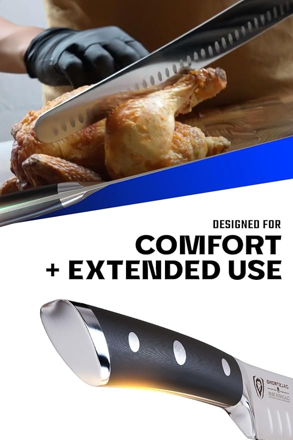 Dalstrong Extra-Long Slicing Knife - 14 inch - Gladiator Series Elite - Premium High Carbon German Steel - Black G10 Handle - Carving Knife Gift- Slicer, BBQ, Brisket - Sheath Included - NSF Certified