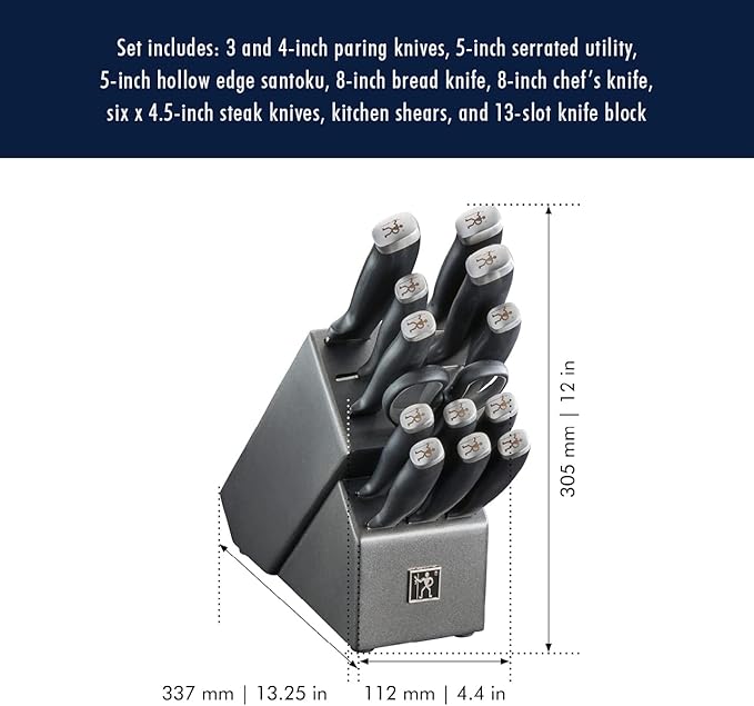 Silvercap 14 Piece Knife Block Set, Black