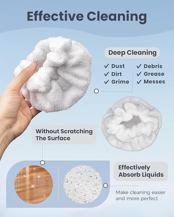 Steam Cleaner Accessories, Small Bonnets (Triangle) Compatible with Dupray Steam Cleaner, Reusable Steam Mop Pads Bonnets Compatible with McCulloch/awasky Steam Mop (Double-Layer) -3 PACK
