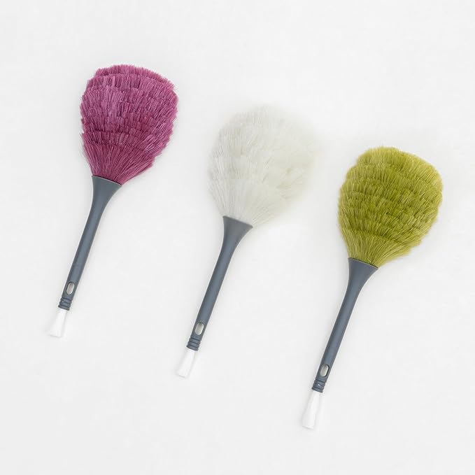 3 Pack Microfiber Delicate Duster & Detail Brush - Dual Ended Duster with Microfiber, Electrostatic and Washable Screen Static Cleaning Tool for Office, Car, Laptop, Screen, Keyboard, TV