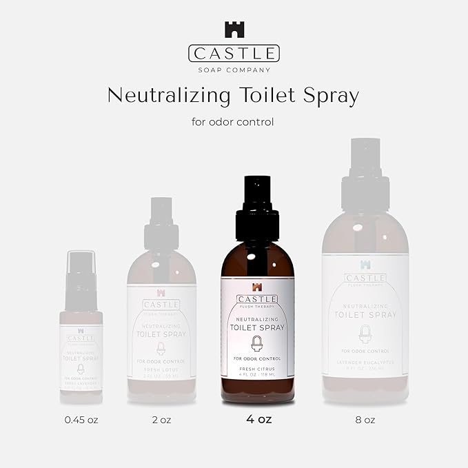 Castle Flush Therapy Neutralizing Toilet Spray | Odor Control: Mist Over the Water Surface, Go, Then Flush | Bathroom Freshening | Neutralizes Odors at the Source | Fresh Lavender | 4 oz