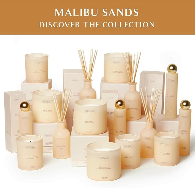Patchouli & Ebony – Benevolence LA Scented Candle | 8oz, 45-Hour Burn | Natural Soy Wax, Cotton Wick | Warm & Grounding Home Fragrance | Malibu Sands Collection – Gift for Women & Men