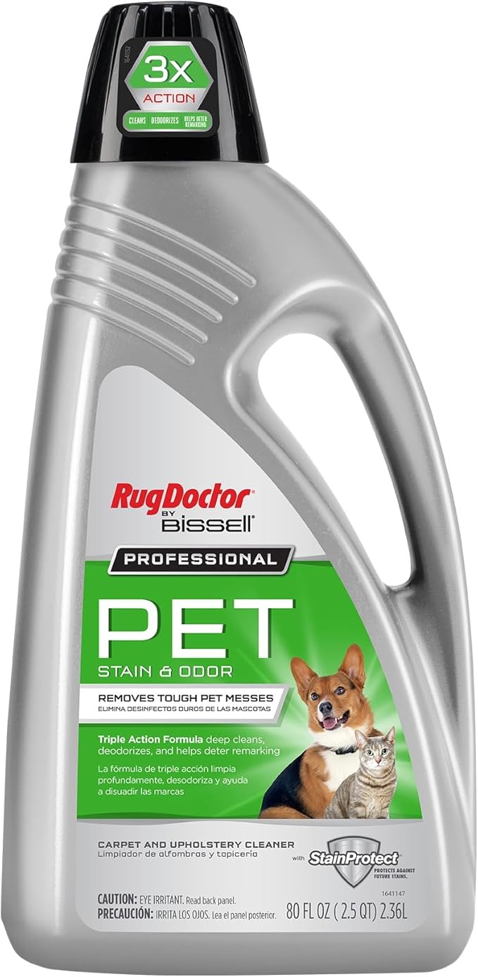 Rug Doctor by BISSELL Professional Triple Action Pet Stain and Odor Deep Carpet Cleaner, 80oz