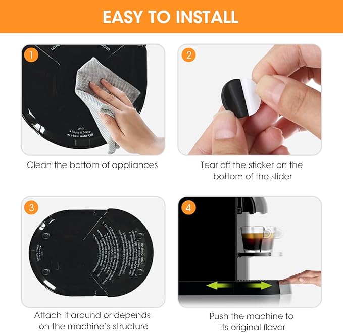 Aieve Black Appliance Slider, 16 Pcs Self Adhesive Appliances Sliders Countertop Caster Wheels, Kitchen Essentials Organization Home Must Have Gadgets