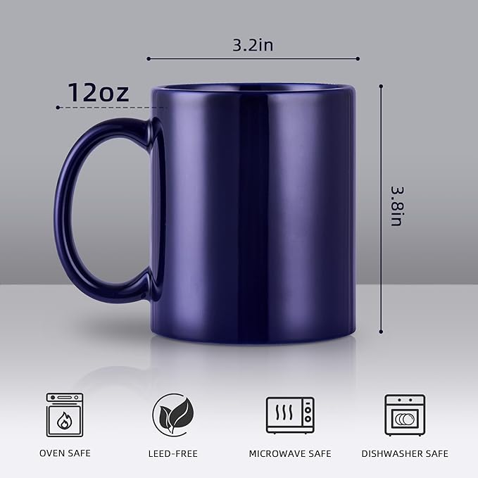 12oz coffee mug set of 6 Coffee Mugs for Coffee, Tea, Cocoa, Milk(cobalto)