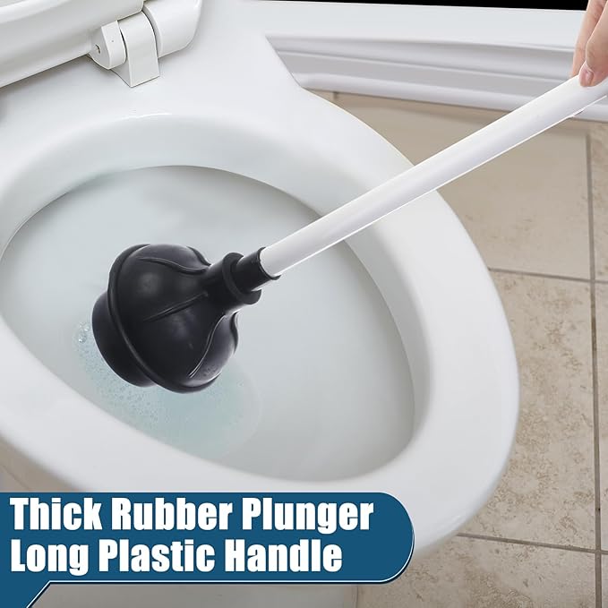 Hushee 8 Pcs Toilet Plunger Bulk Heavy Duty for Bathroom Double Thrust Force Cup Commercial Toilet Bowl Plunger Pump Clogged Solution for Bathroom Hotel Stores